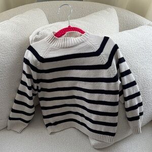 Zara Black and Cream Striped Sweater